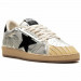 КЕДЫ  GOLDEN GOOSE  BALL STAR  in Silver Leather with Black Suede Star and Heel Tab