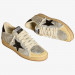 КЕДЫ  GOLDEN GOOSE  BALL STAR  in Silver Leather with Black Suede Star and Heel Tab