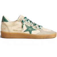 КЕДЫ  GOLDEN GOOSE  BALL STAR LTD with Green Crocodile Print Star and Heel Tab