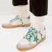 КЕДЫ  GOLDEN GOOSE  BALL STAR LTD with Green Crocodile Print Star and Heel Tab