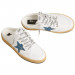КЕДЫ  GOLDEN GOOSE BALL STAR  Sabot in White Nappa with Blue Crystal Star