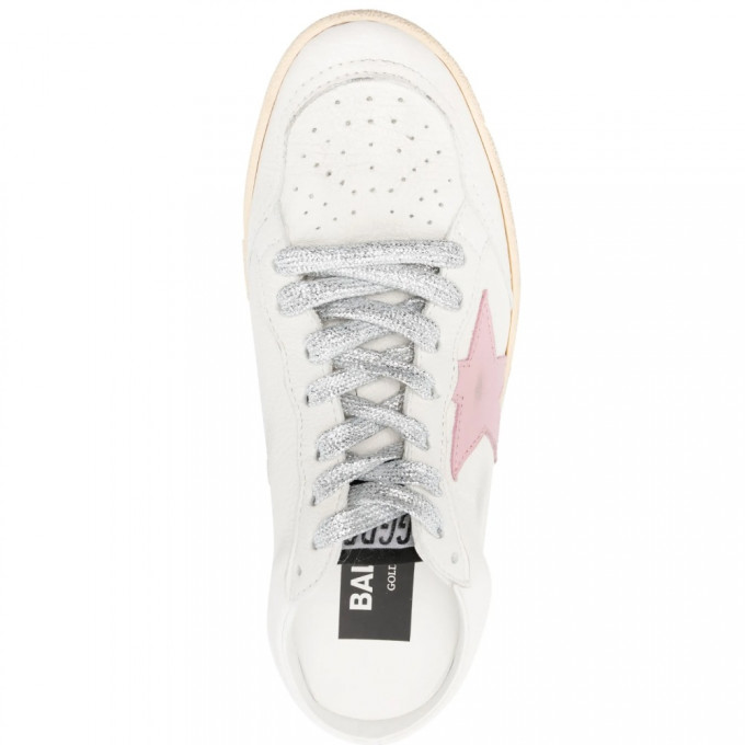 КЕДЫ  GOLDEN GOOSE BALL STAR  Sabot in White Nappa with Old Rose Leather Star