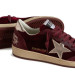 КЕДЫ  GOLDEN GOOSE  BALL STAR Velvet Ruby Red with Silver Star and Heel Tab