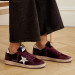 КЕДЫ  GOLDEN GOOSE  BALL STAR Velvet Ruby Red with Silver Star and Heel Tab