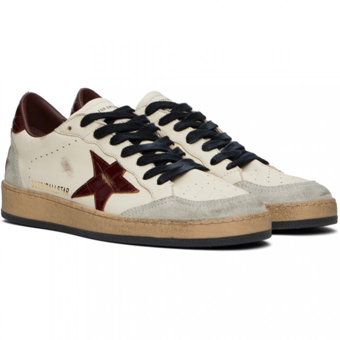 КЕДЫ  GOLDEN GOOSE  BALL STAR  with Cherry Crocodile Star and Heel Tab
