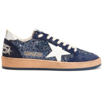 КЕДЫ  GOLDEN GOOSE  BALL STAR in Blue Glitter with White Star and Metallic Heel Tab