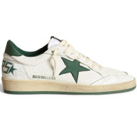 КЕДЫ  GOLDEN GOOSE  BALL STAR in White Nappa with Green Leather Star and Hell Tab