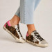 КЕДЫ  GOLDEN GOOSE  'SUPERSTAR'  in Leopard Pint with Silver Glitter Star and Fuchsia Heel Tab