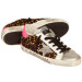 КЕДЫ  GOLDEN GOOSE  'SUPERSTAR'  in Leopard Pint with Silver Glitter Star and Fuchsia Heel Tab