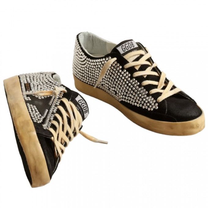 КЕДЫ  GOLDEN GOOSE  'SUPERSTAR' LTD with Swarovski Crystals and Black Leather Star