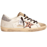 КЕДЫ  GOLDEN GOOSE  'SUPERSTAR' with Leopard Print and Swarovski Crystal Star