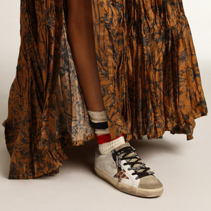 КЕДЫ  GOLDEN GOOSE  'SUPERSTAR' with Leopard Print and Swarovski Crystal Star