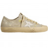КЕДЫ  GOLDEN GOOSE V-Star in Ice-Gray Suede with White Star and Floral Embroidery