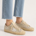 КЕДЫ  GOLDEN GOOSE V-Star in Ice-Gray Suede with White Star and Floral Embroidery