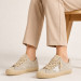 КЕДЫ  GOLDEN GOOSE V-Star in Ice-Gray Suede with White Star and Floral Embroidery