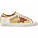 КЕДЫ  GOLDEN GOOSE  'SUPERSTAR'  in White Leather and Raffia with Brick-Red Star and Inserts