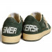 КЕДЫ  GOLDEN GOOSE BALL STAR  in Green suede with Silver glitter star