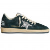 КЕДЫ  GOLDEN GOOSE BALL STAR  in Green suede with Silver glitter star