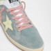 КЕДЫ  GOLDEN GOOSE  BALL STAR Powder-blue suede with Cream colored leather star