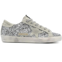 КЕДЫ GOLDEN GOOSE 'SUPERSTAR' in SILVER GLITTER WITH ICE-GRAY SUEDE STAR КЕДЫ GOLDEN GOOSE 'SUPERSTAR' in SILVER GLITTER WITH ICE-GRAY SUEDE STAR