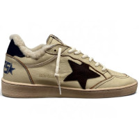 КЕДЫ GOLDEN GOOSE men's WINTER Ball Star with Black Star and Blue Suede Heel Tab КЕДЫ GOLDEN GOOSE men's WINTER Ball Star with Black Star and Blue Suede Heel Tab