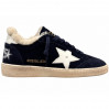 Зимние кеды Golden Goose Winter Ball Star Blue Suede с белой звездой и овчиной