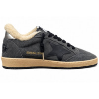 КЕДЫ  GOLDEN GOOSE men's  WINTER Ball Star in Graphite Suede with Black Leather Star