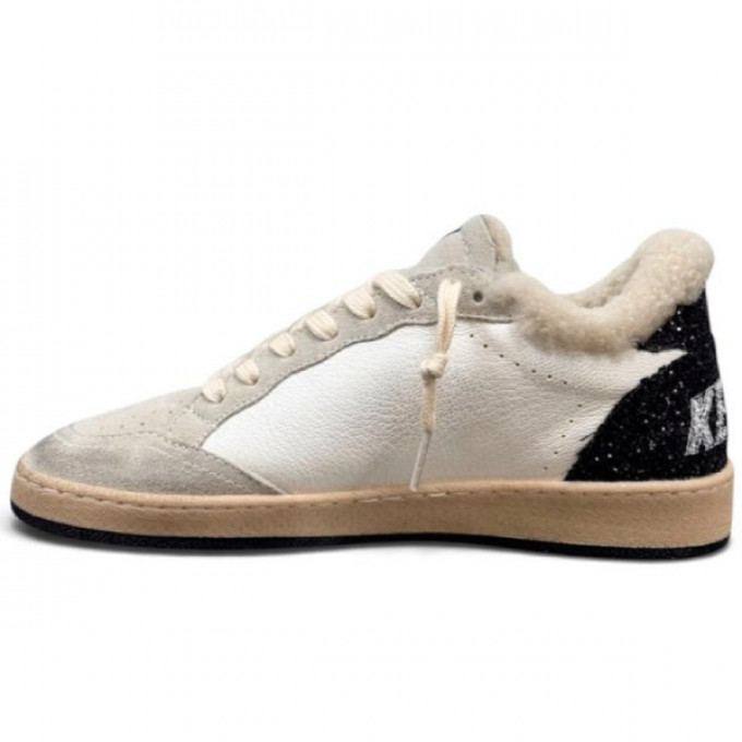 Женские зимние кеды Golden Goose Winter Ball Star с золотой звездой и овчиной