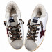 Женские зимние кеды Golden Goose Winter Super-Star Burgundy Glitter Star с натуральной овчиной