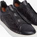 Кроссовки Zegna Triple Stitch Leather Black And Alligator