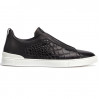 Кроссовки Zegna Triple Stitch Leather Black And Alligator