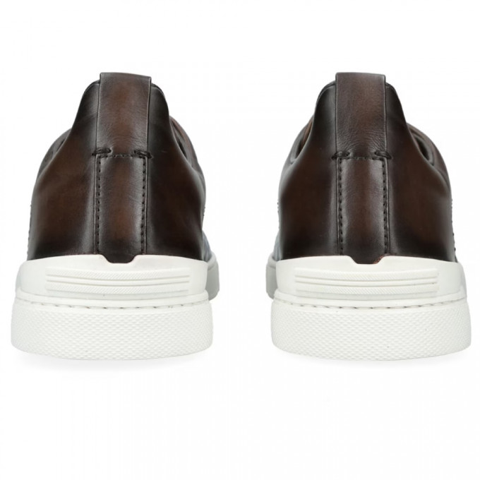 Кроссовки Zegna Triple Stitch Leather Brown And Alligator