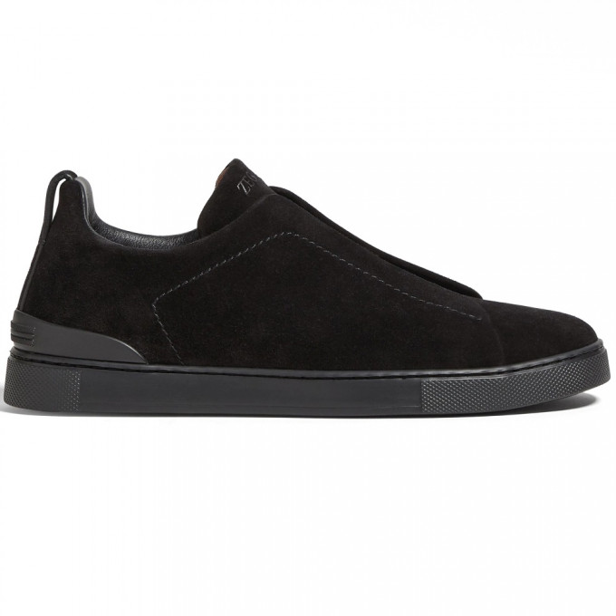 Кроссовки Zegna Triple Stitch Suede Black