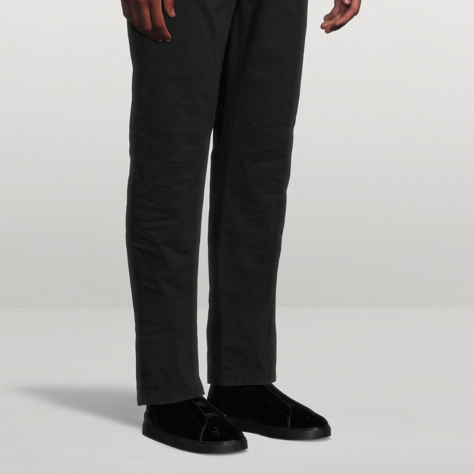 Кроссовки Zegna Triple Stitch Suede Black